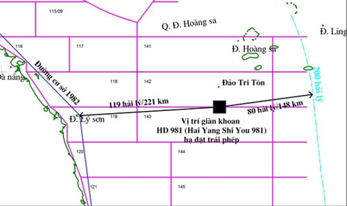 vi tri gian khoan hd 981 tren hoang xa