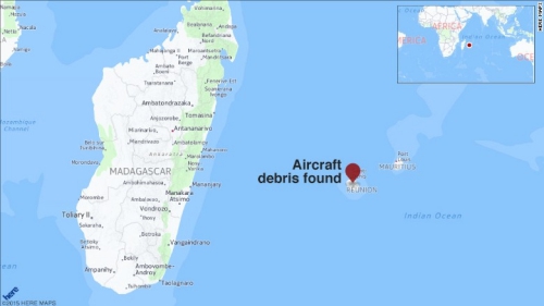 Vị trí mảnh vỡ máy bay nghi của MH370 được tìm thấy. Đồ hoạ: Heremaps
